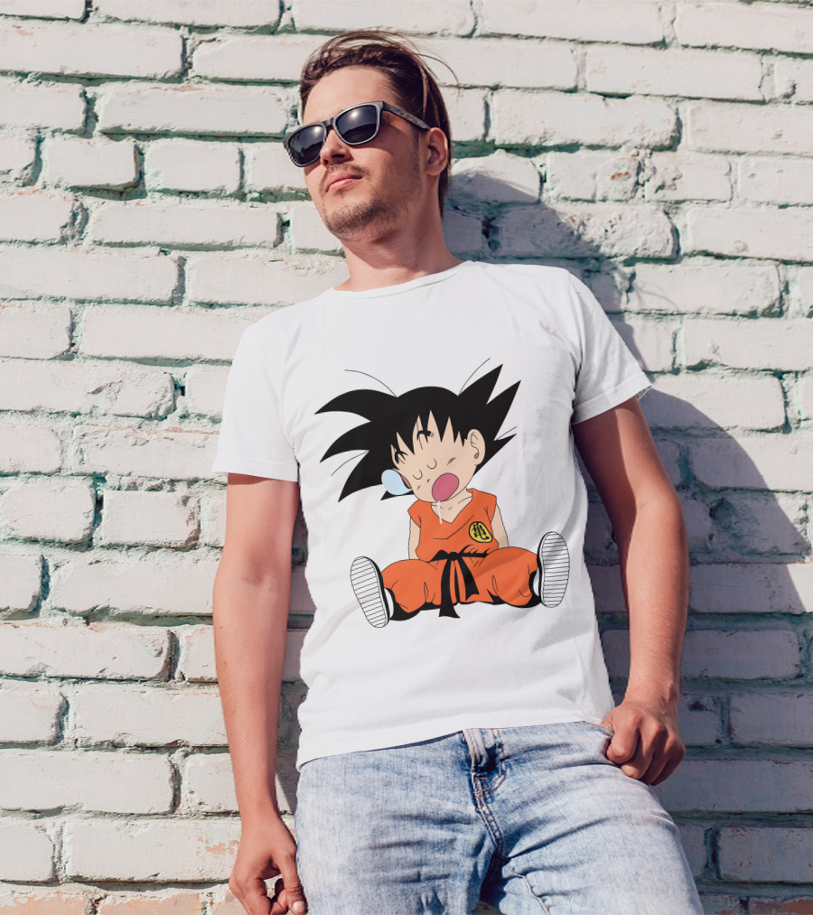Baby Goku Sleepy Orange Gi Krillin Kanji Bubblegum Drool T-Shirt