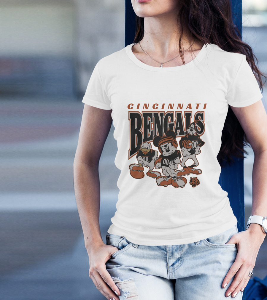 Cincinnati Bengals Disney Characters Vintage NFL Football T-Shirt