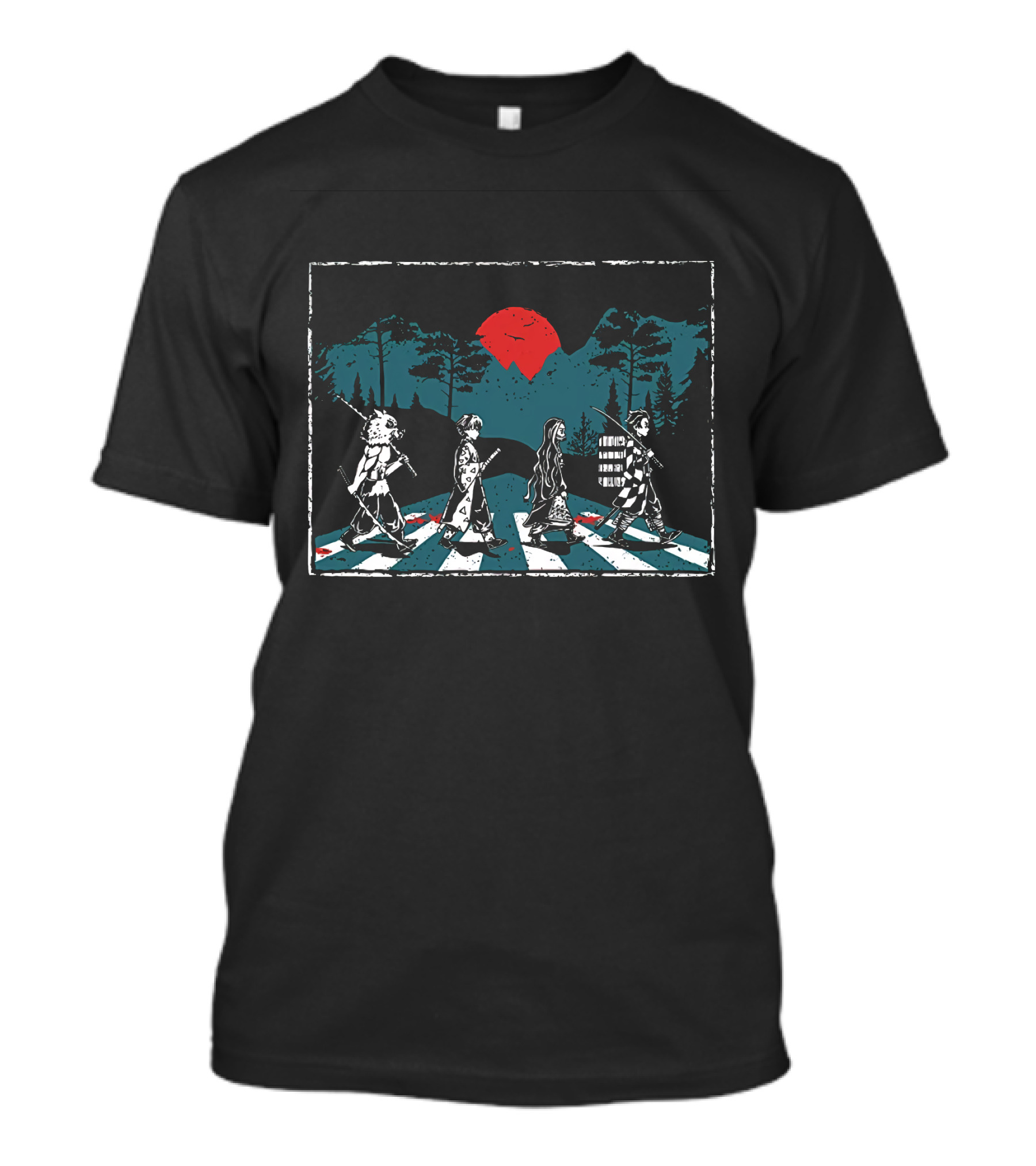 Demon Slayer Abbey Road Anime Crossover Street Crossing Montage T-Shirt