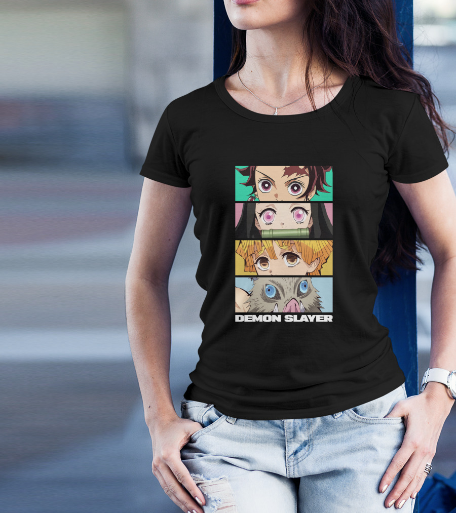 Demon Slayer Anime Characters Tanjiro Nezuko Zenitsu Inosuke T-Shirt