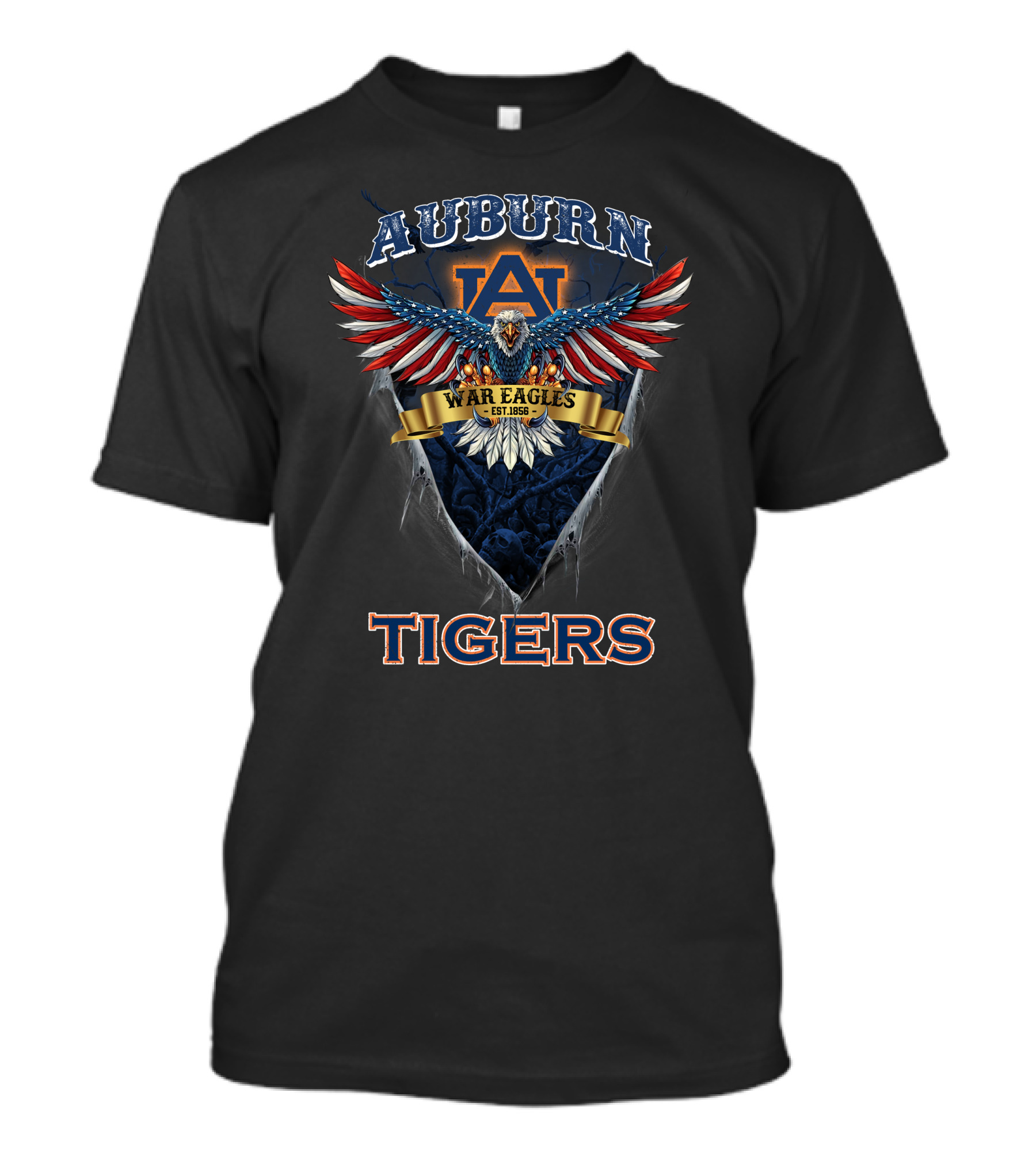 Auburn Tigers War Eagles Est. 1856 Usa Eagle T-Shirt