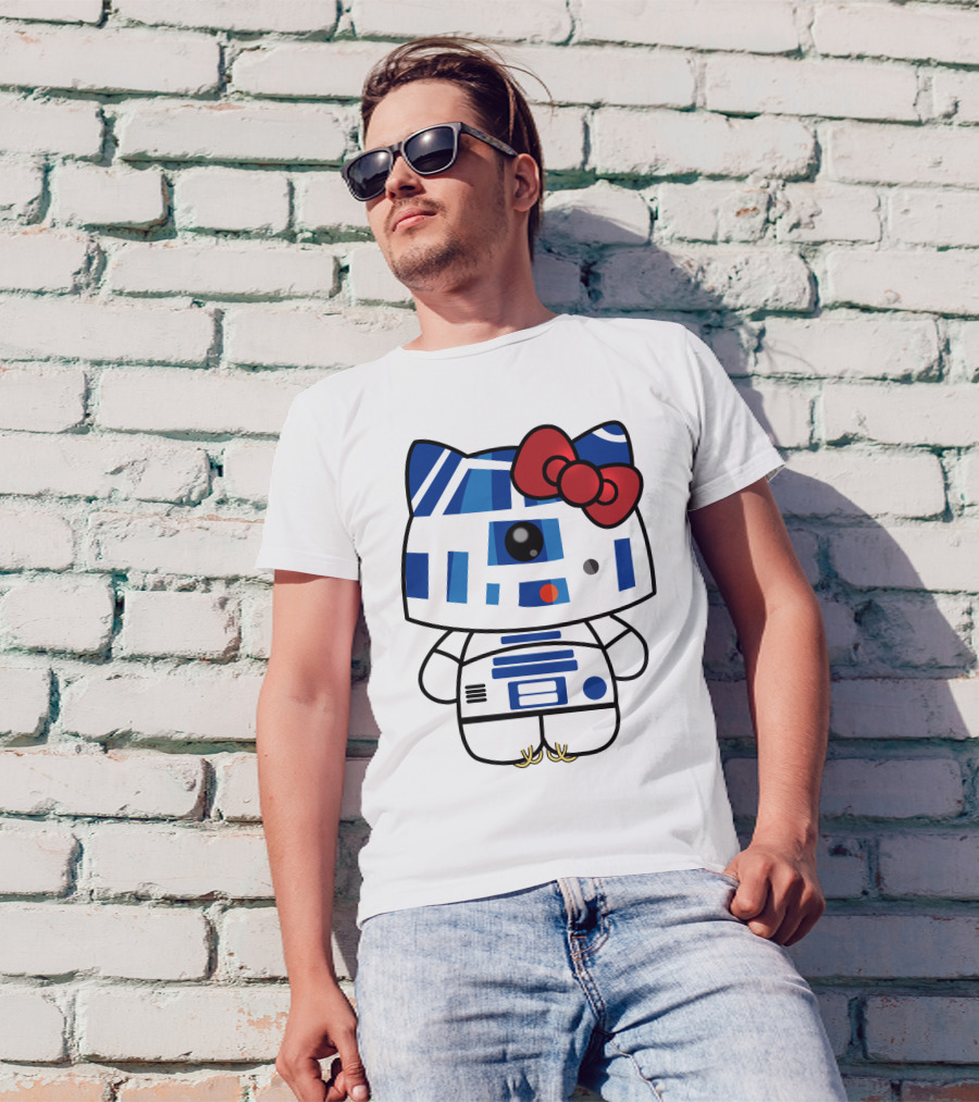 Hello Kitty Star Wars R2D2 Character Fusion With Bow T-Shirt