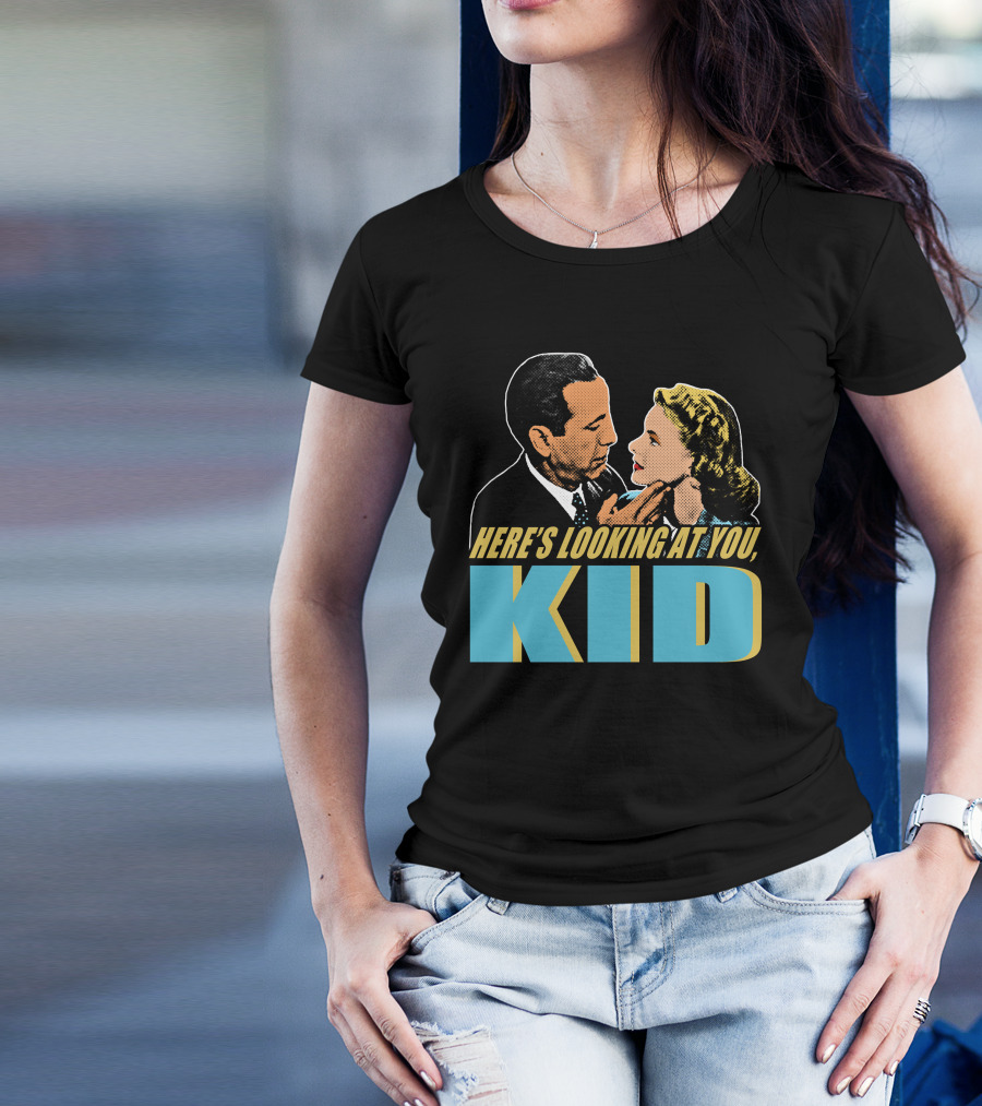 Here's Looking At You Kid Casablanca Movie Scene Retro T-Shirt