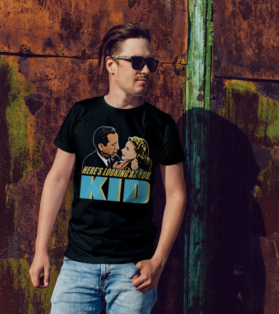 Here's Looking At You Kid Casablanca Movie Scene Retro T-Shirt