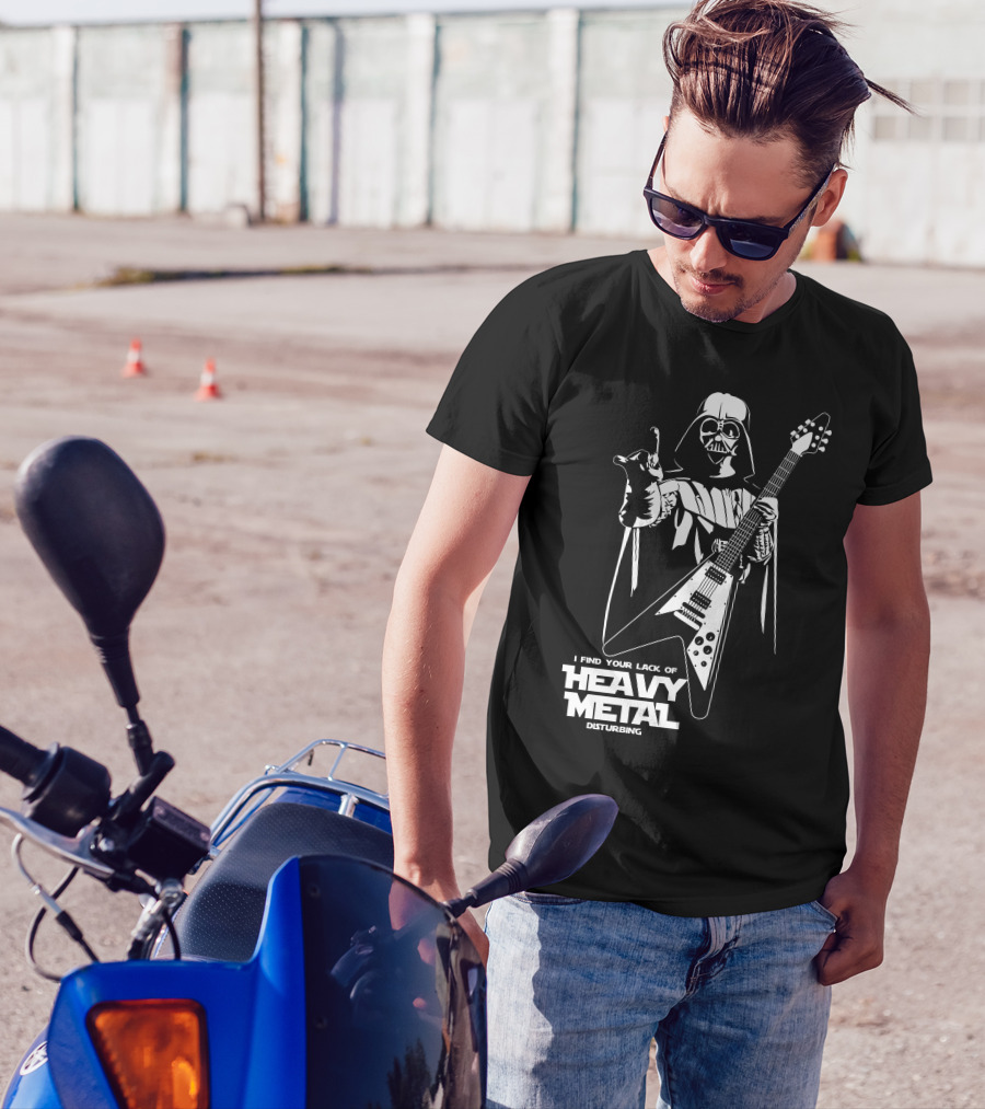 I Find Your Lack Of Heavy Metal Disturbing Star Wars Darth Vader Playing Guitar T-Shirt