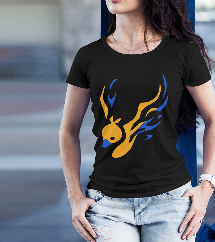 Uhiuhihn Phoenix Inspired Iconic Blue And Orange T-Shirt