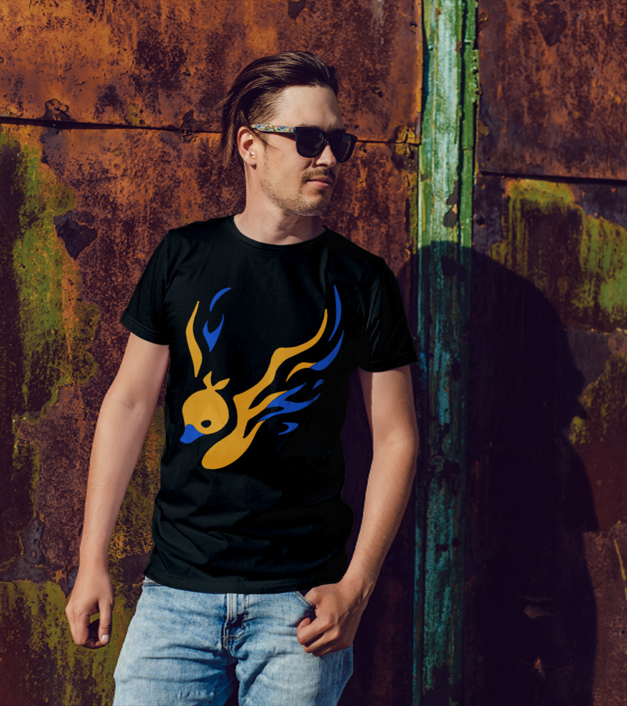 Uhiuhihn Phoenix Inspired Iconic Blue And Orange T-Shirt