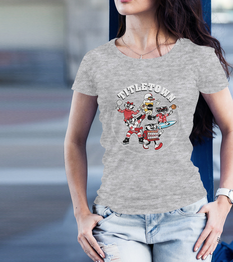 Wisconsin Badgers Titletown Champs Rowing Volleyball Football Surfing Basketball T-Shirt
