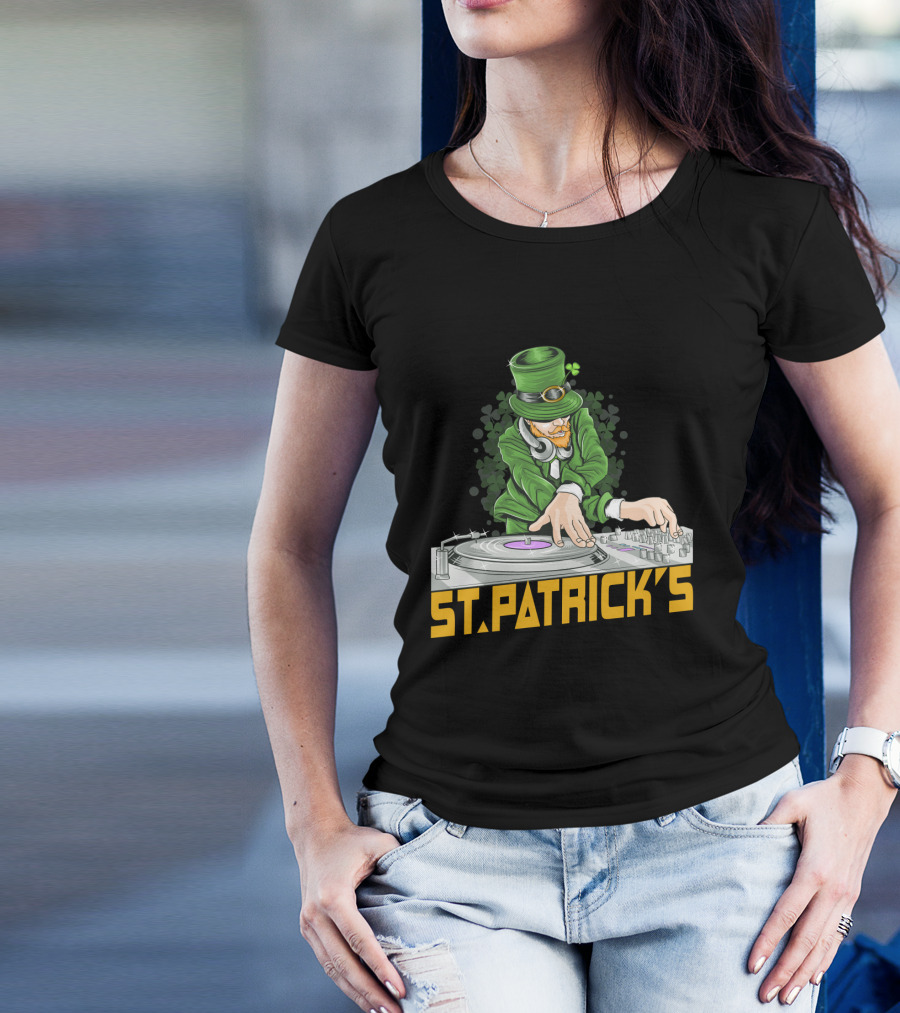 St. Patrick's Day Leprechaun DJ Music Party T-Shirt