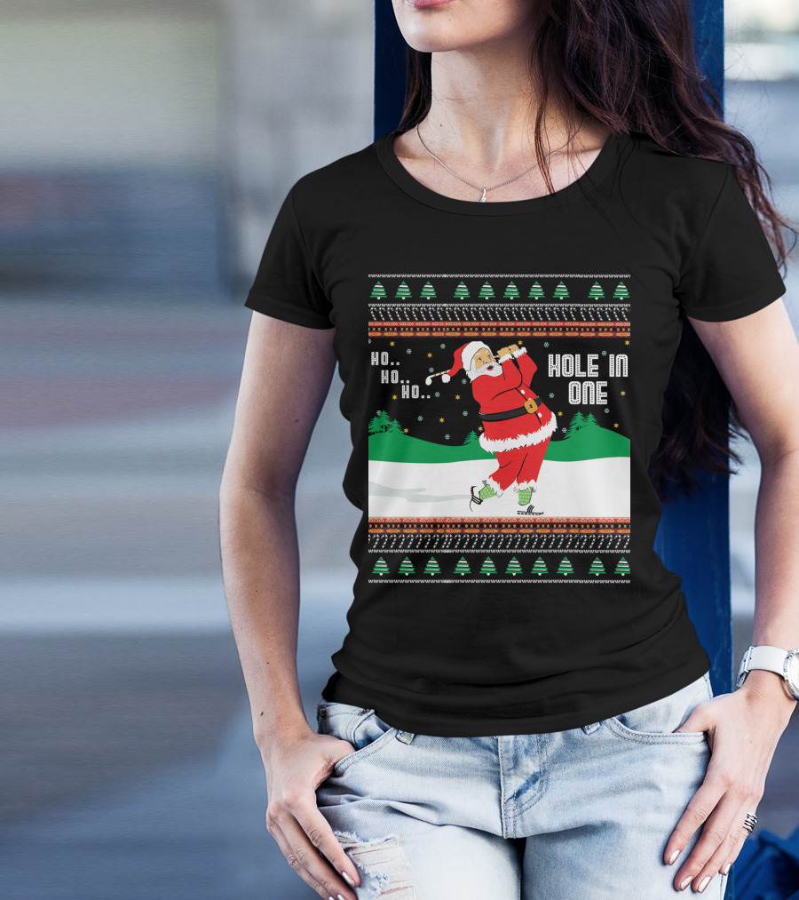Ho Ho Ho Santa Hole In One Golf Jumper T-Shirt