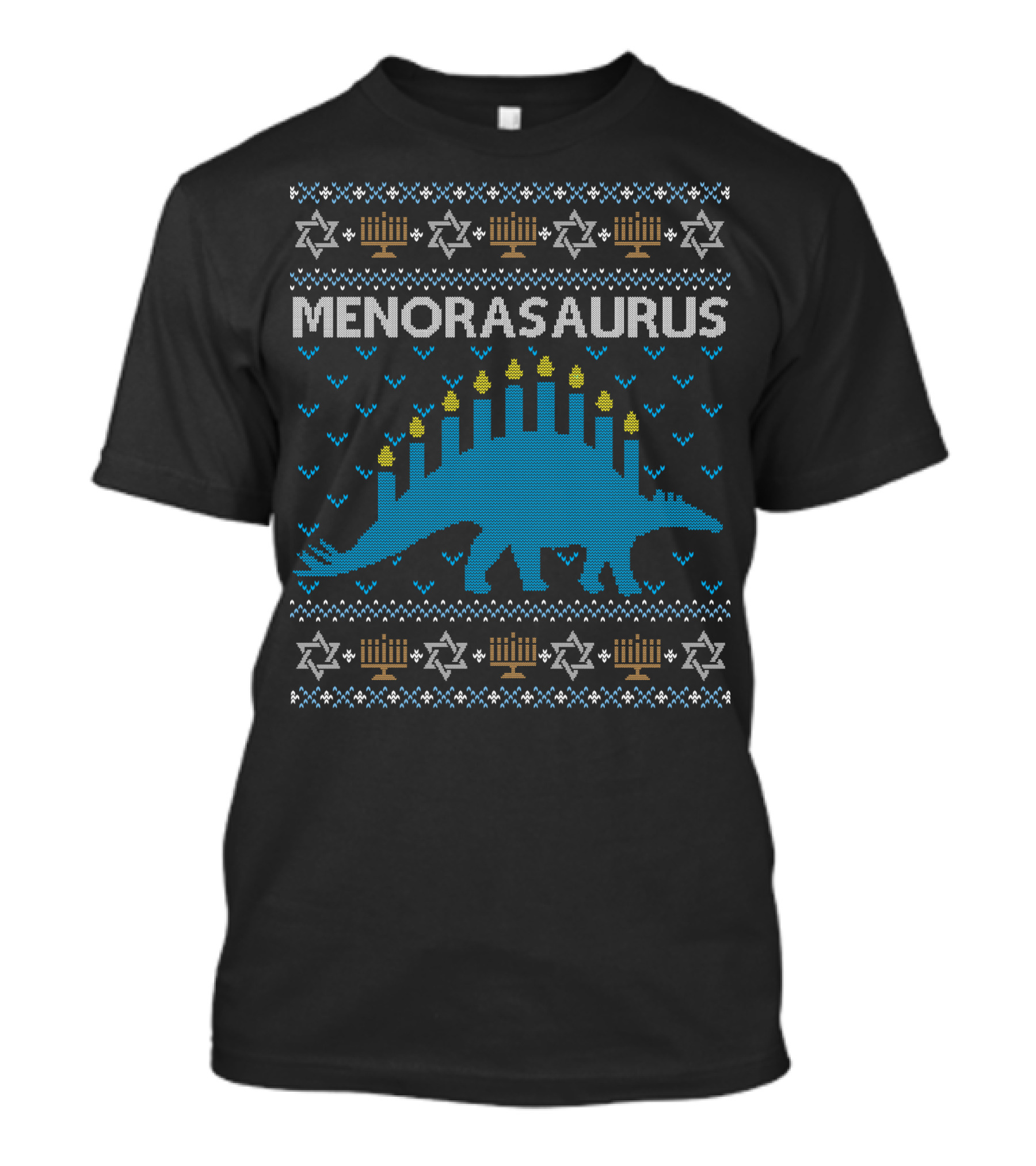 Menorasaurus Hanukkah Dinosaur Menorah Candles T-Shirt
