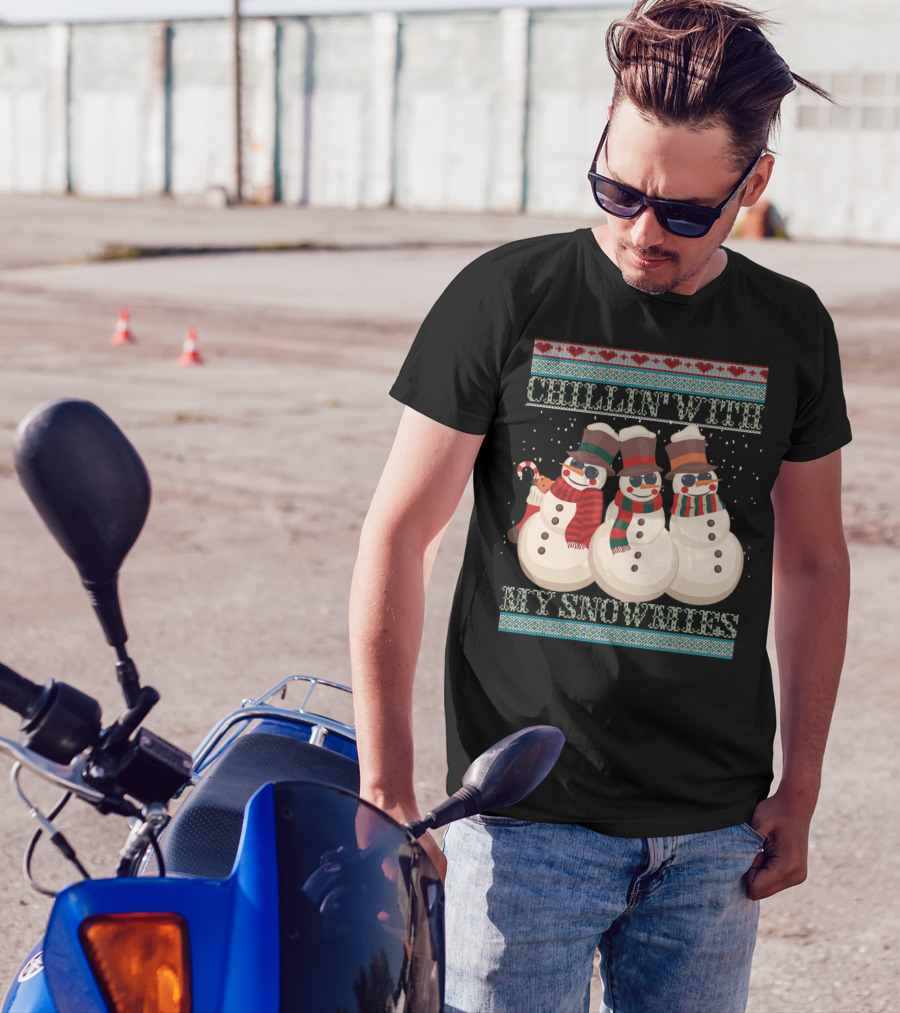 Chillin' With My Snowmies Hanes Men's Comfortwash Garment Dyed T-Shirt