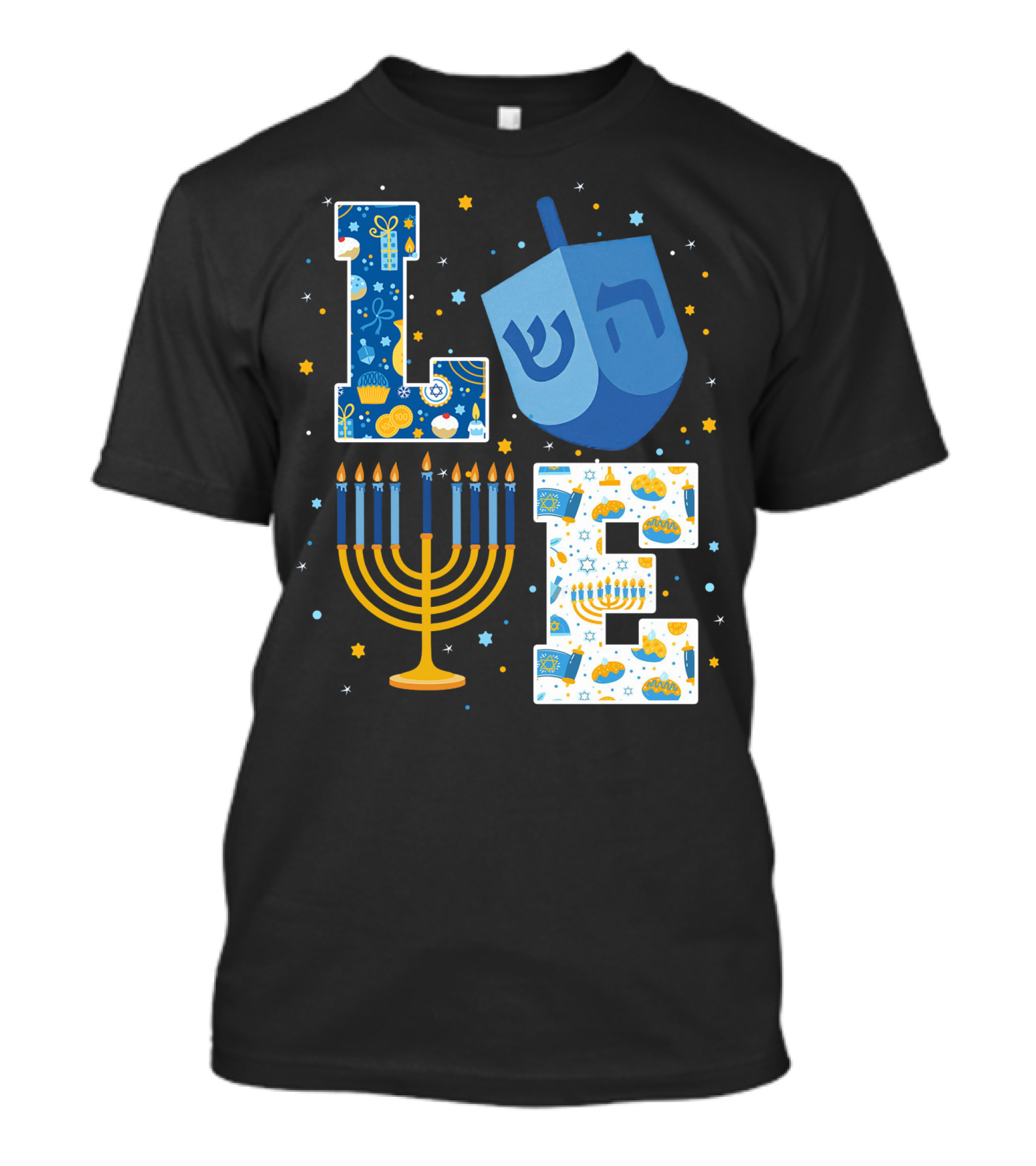 LOVE Hanukkah Dreidel Menorah Chanukah T-Shirt