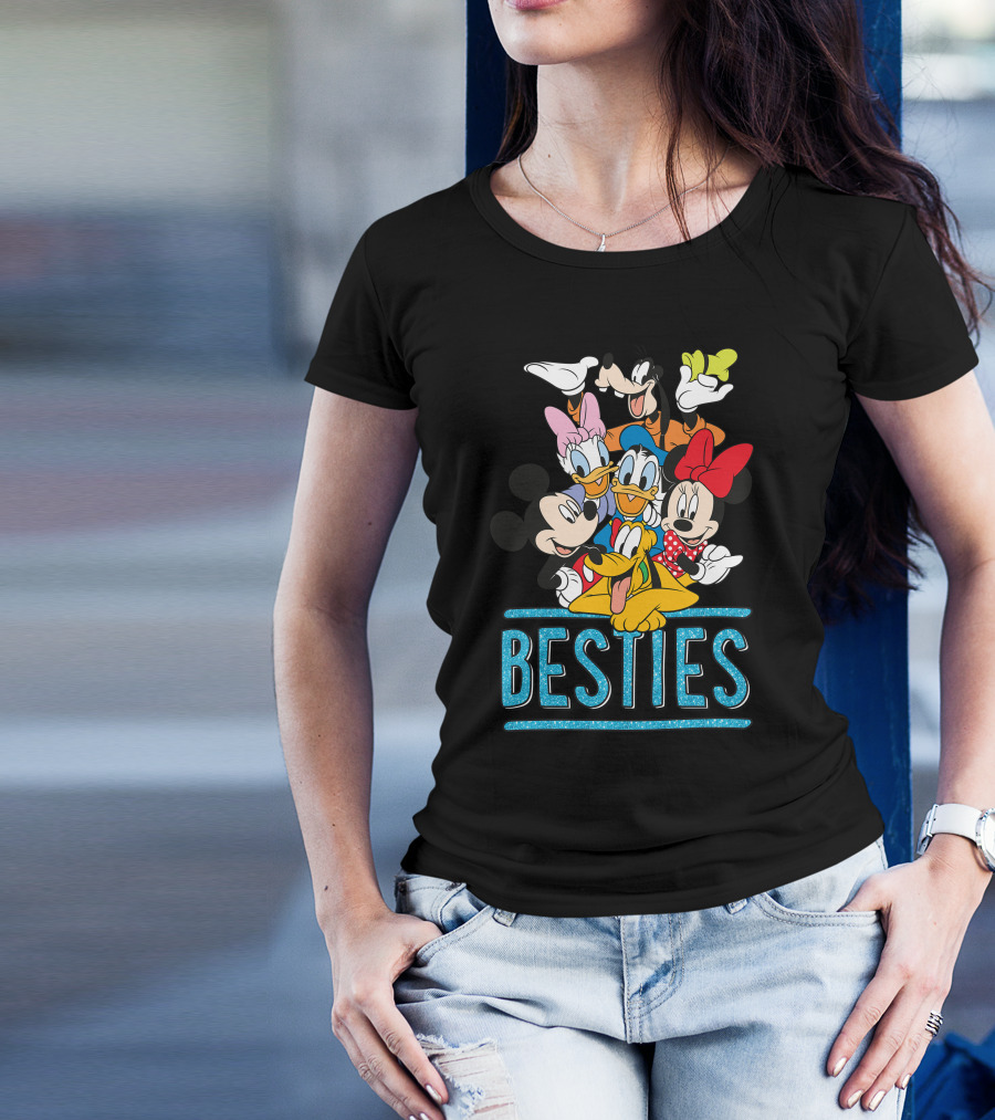 Disney Besties Mickey Minnie Donald Daisy Goofy Pluto T-Shirt