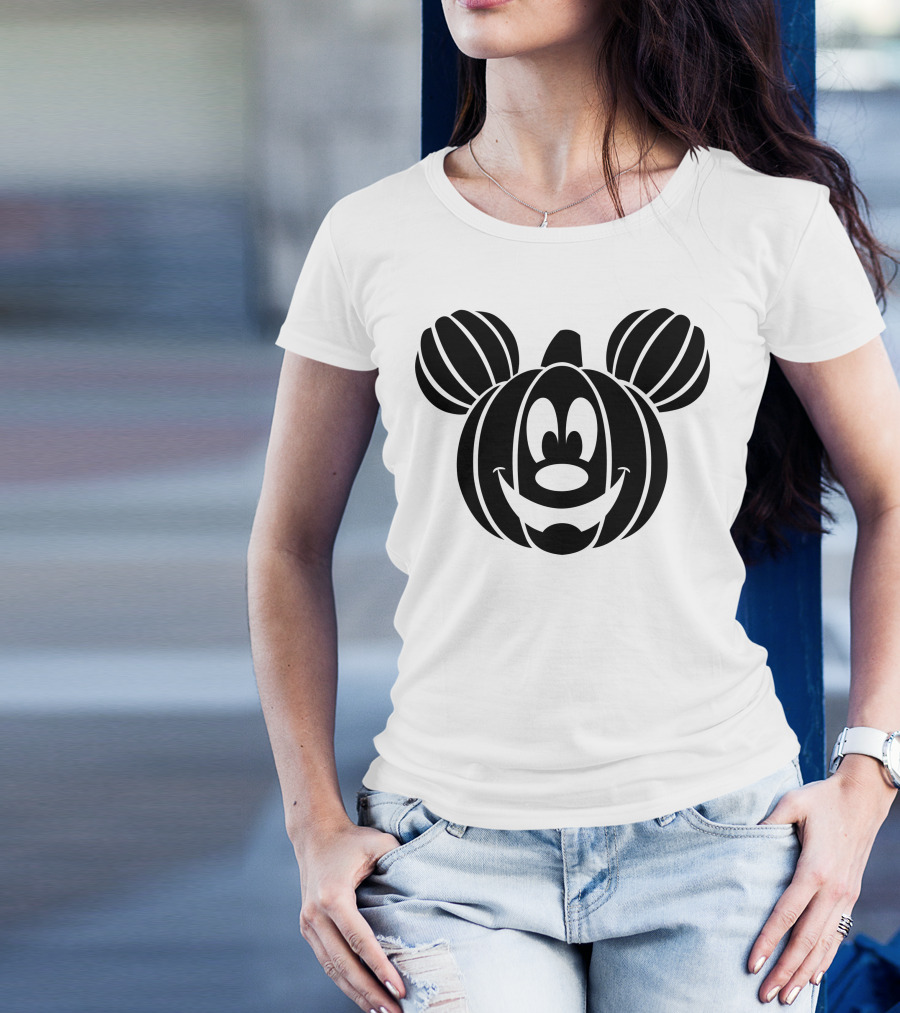 Disney Mickey Mouse Halloween Pumpkin Face T-Shirt