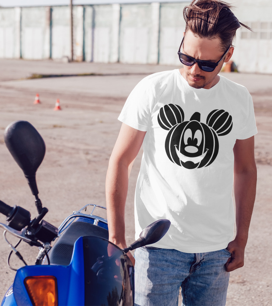 Disney Mickey Mouse Halloween Pumpkin Face T-Shirt