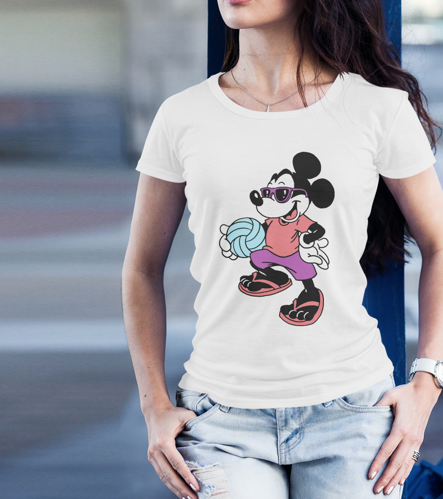 Disney Mickey Mouse Sunglasses Volleyball Playa Vibes T-Shirt