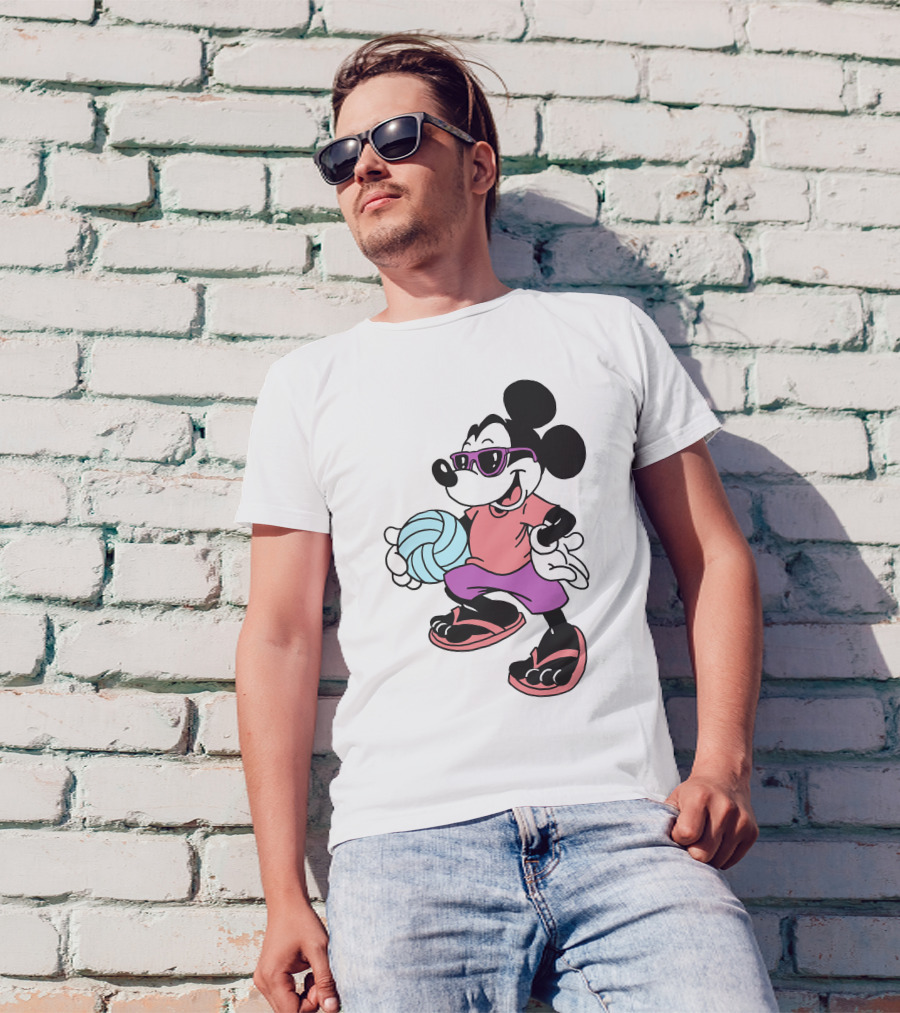 Disney Mickey Mouse Sunglasses Volleyball Playa Vibes T-Shirt