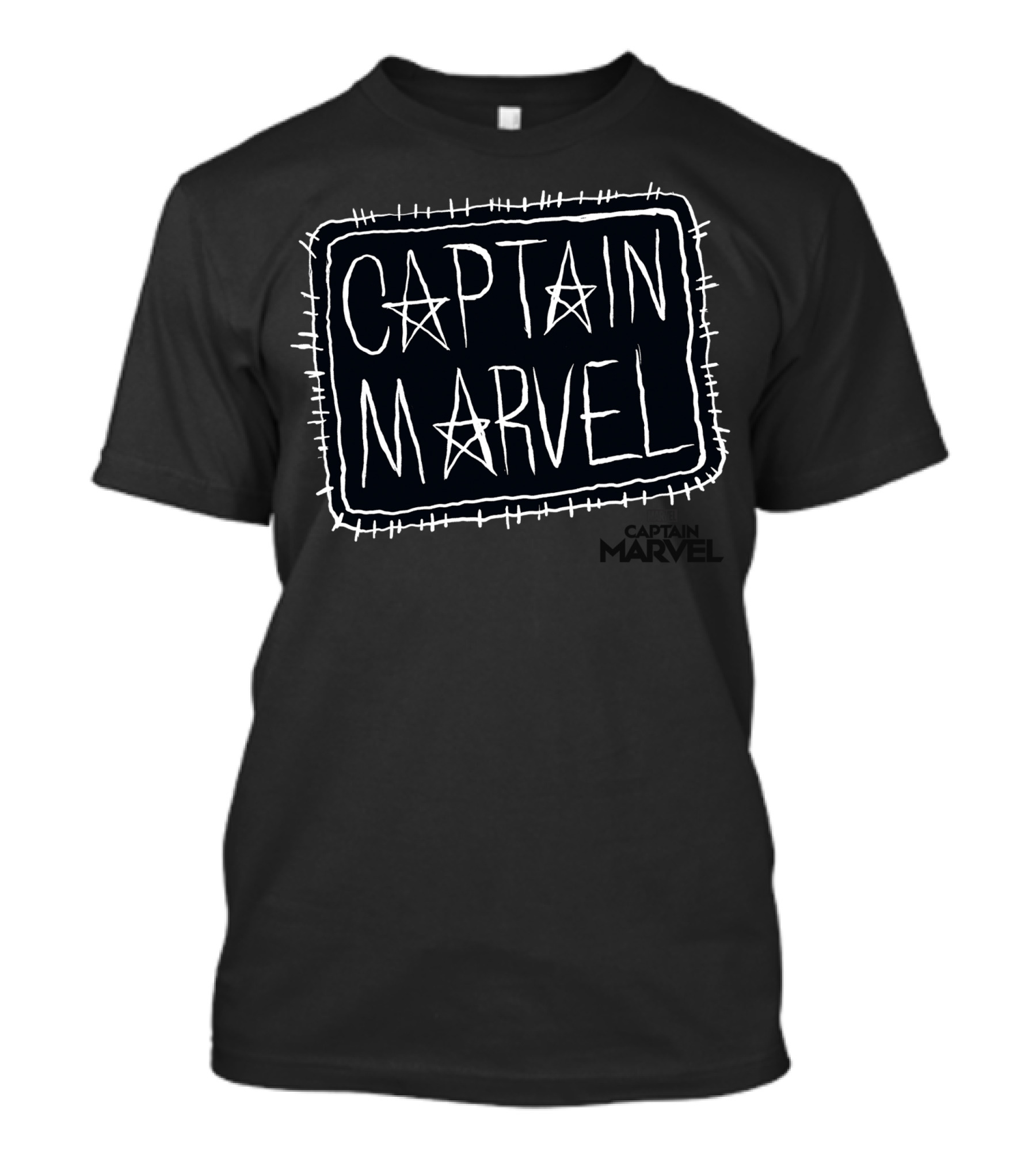 Captain Marvel Star Sketch Patch T-Shirt