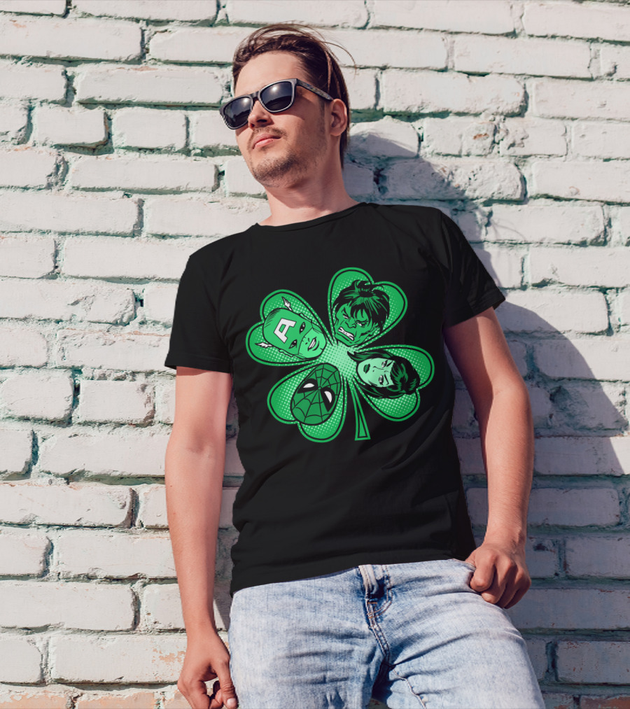 Marvel Avengers Shamrock Captain Spider Hulk Widow T-Shirt