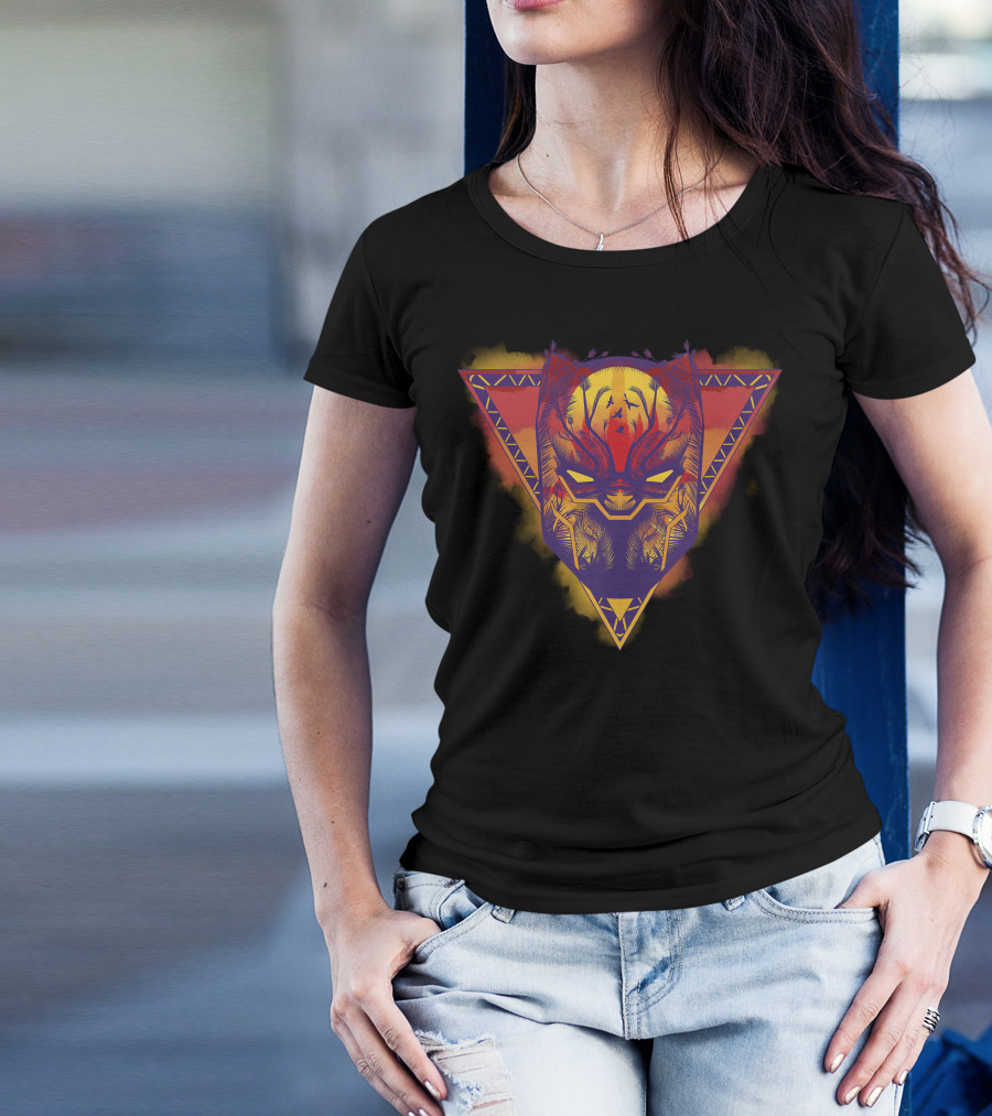 Marvel Black Panther Vibrant Geometric Mask T-Shirt