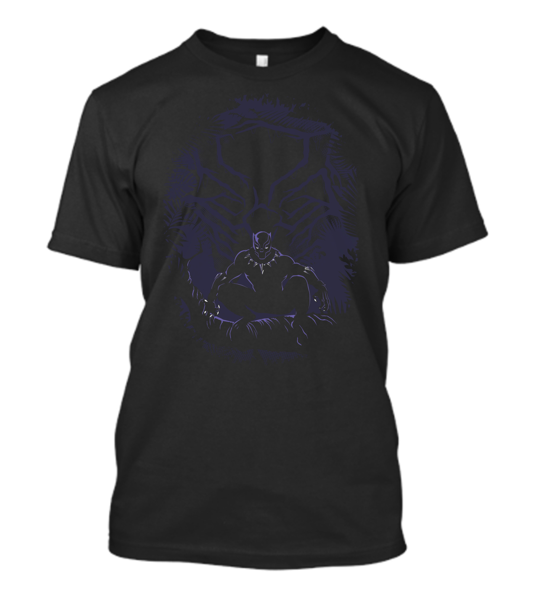 Marvel Black Panther Forest Silhouette Panther Branches T-Shirt