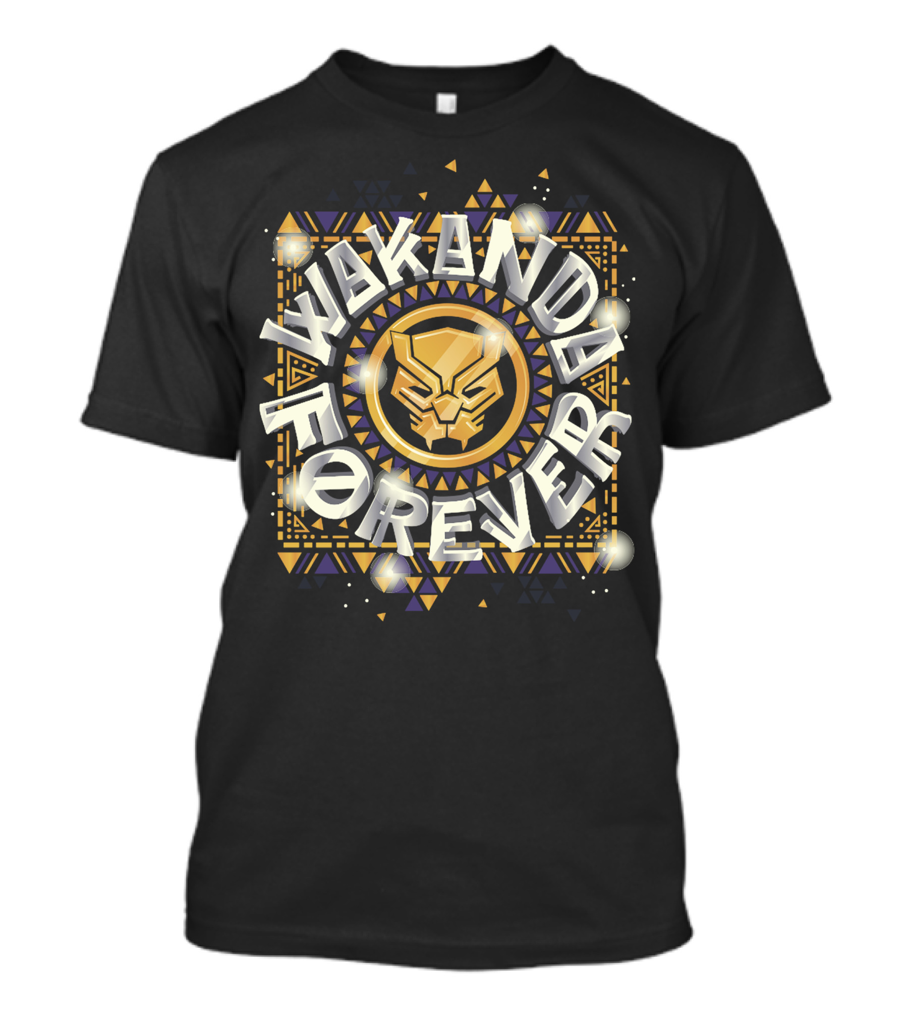 Wakanda Forever Marvel Black Panther Gleaming Symbol Square T-Shirt