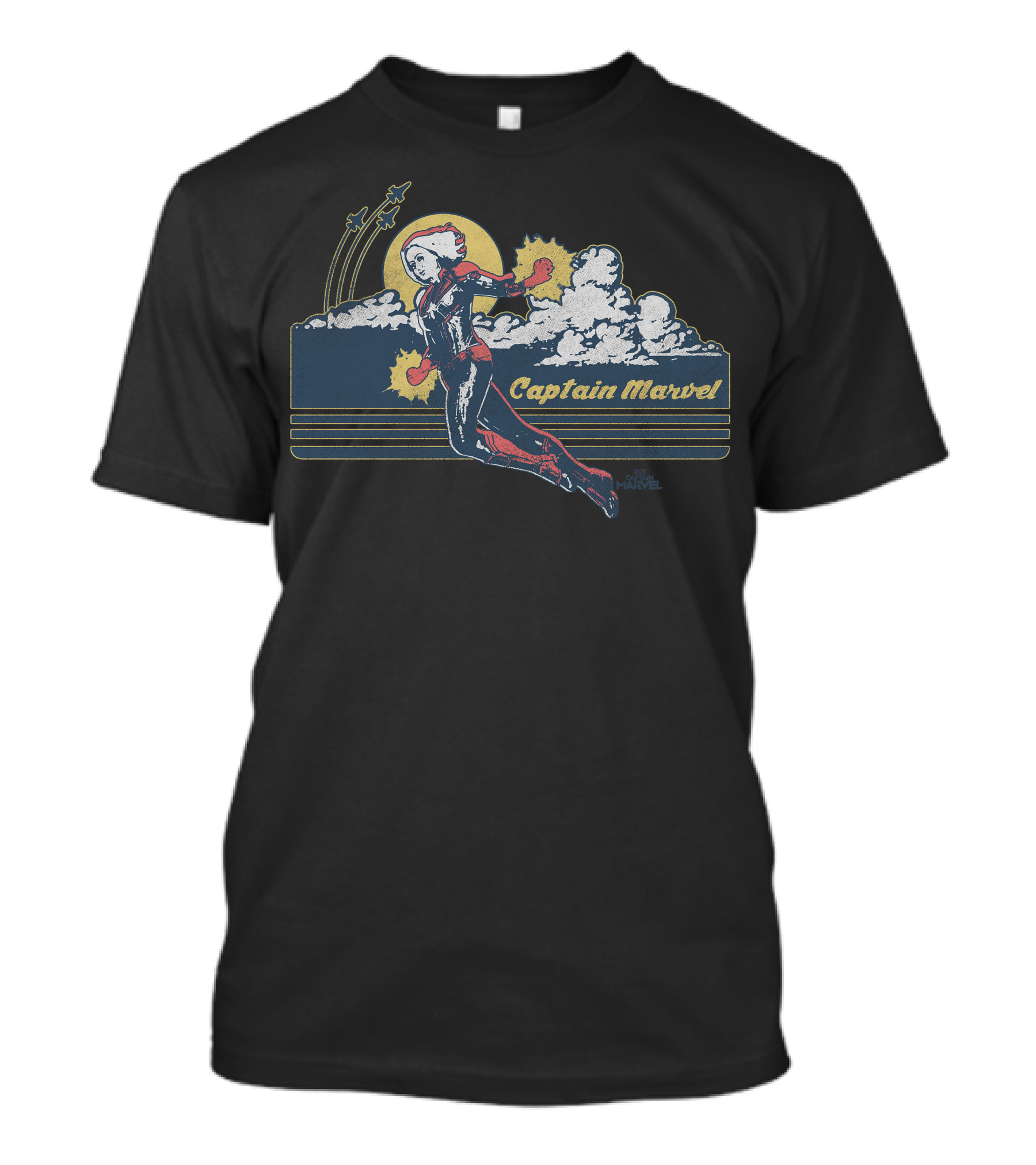 Marvel Captain Marvel Clouds Vintage Retro Flight T-Shirt