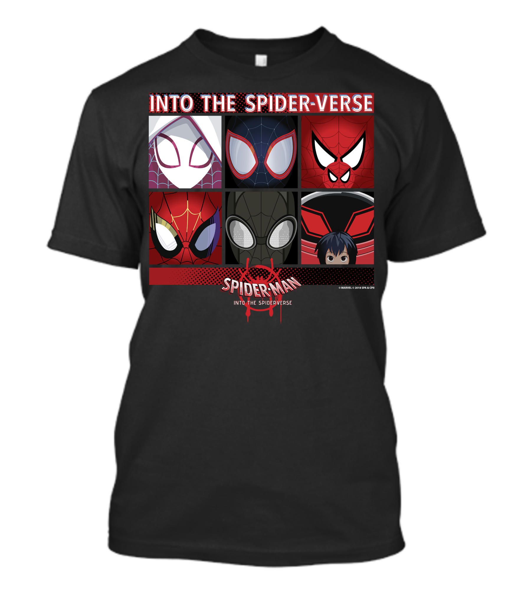 Marvel Spider-Man Into The Spider-Verse Square Group T-Shirt