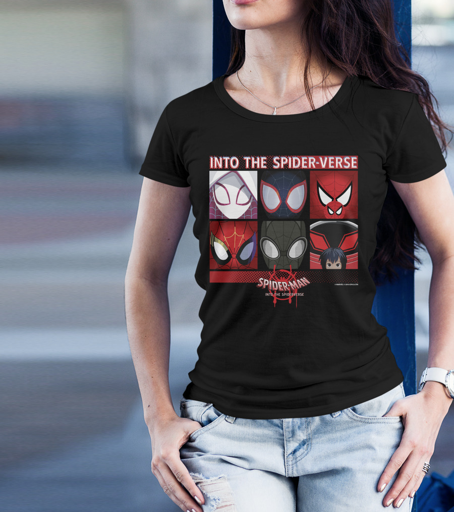 Marvel Spider-Man Into The Spider-Verse Square Group T-Shirt
