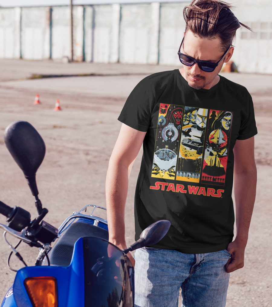 Star Wars Darth Maul Clone Trooper Anakin Panels T-Shirt