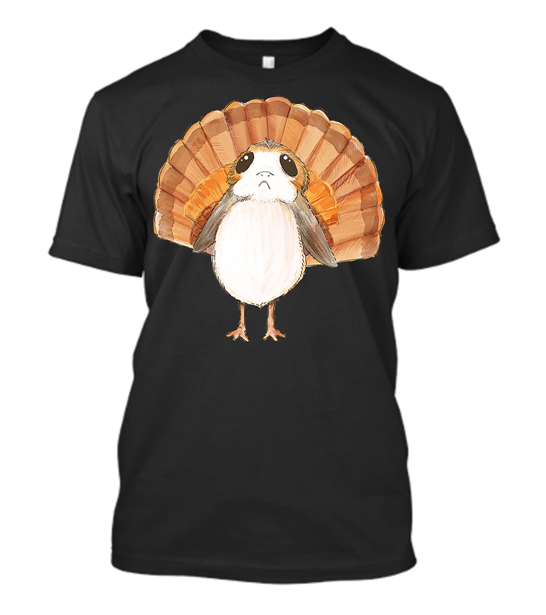 Star Wars Porg Turkey Thanksgiving Feathers T-Shirt