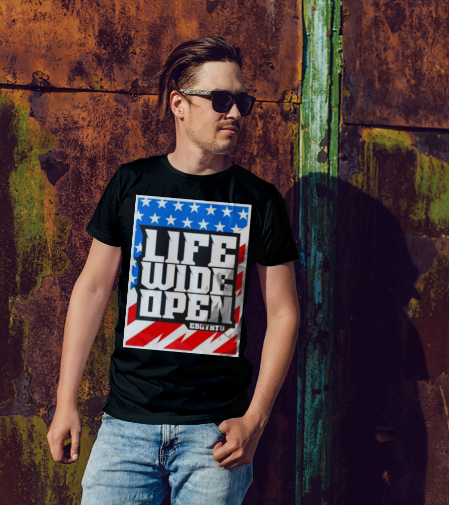 Life Wide Open Stars And Stripes CBOYSTV T-Shirt