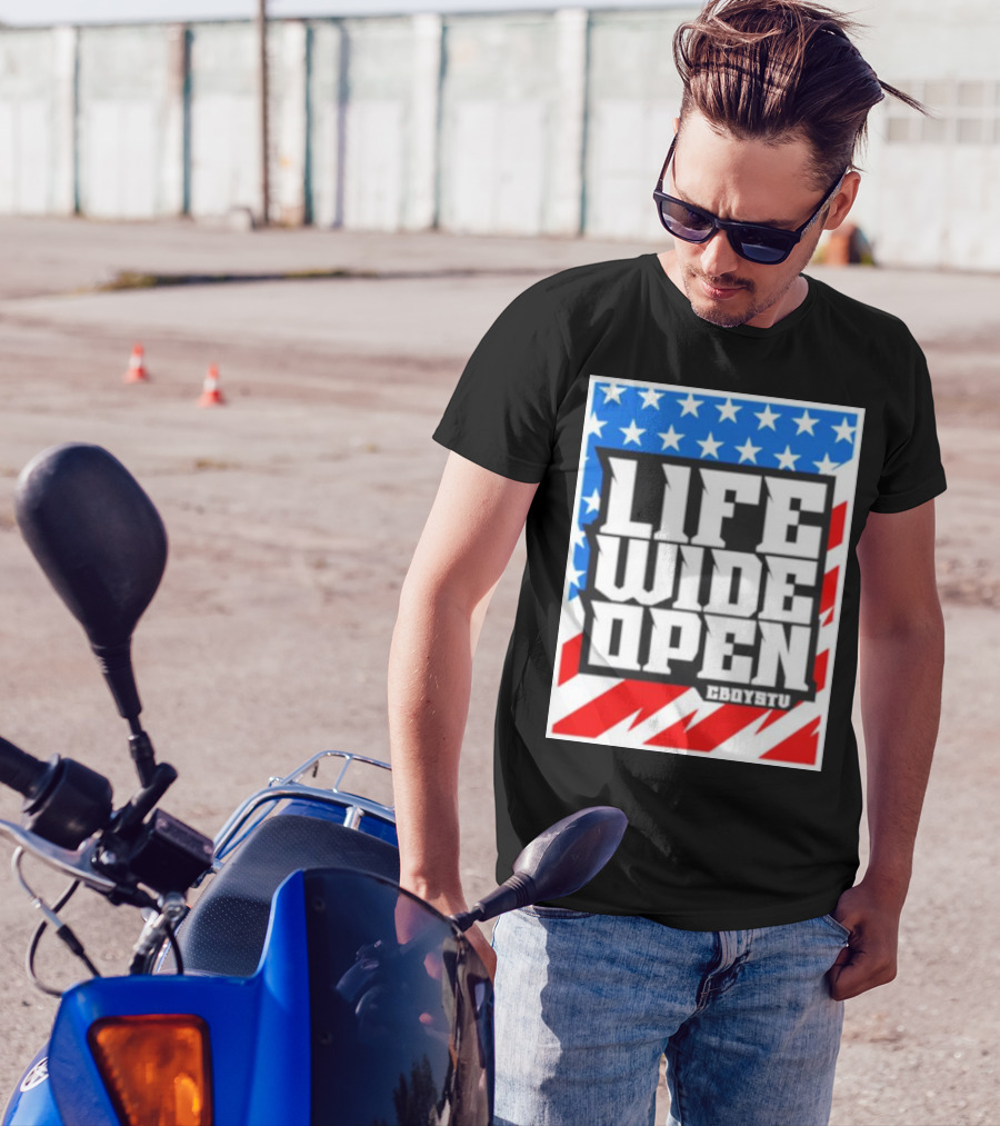 Life Wide Open Stars And Stripes CBOYSTV T-Shirt