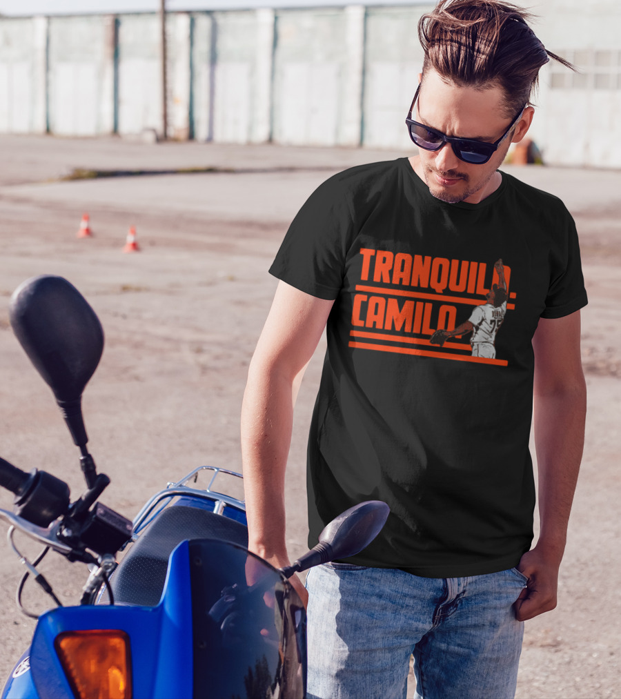 TRanquilo Camilo Doval Baseball Pitcher Iconic Action T-Shirt