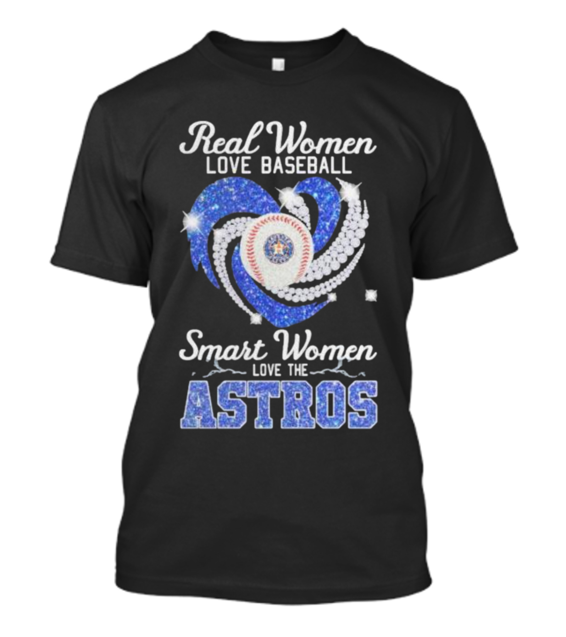 Real Women Love Baseball Smart Women Love The Astros T-Shirt