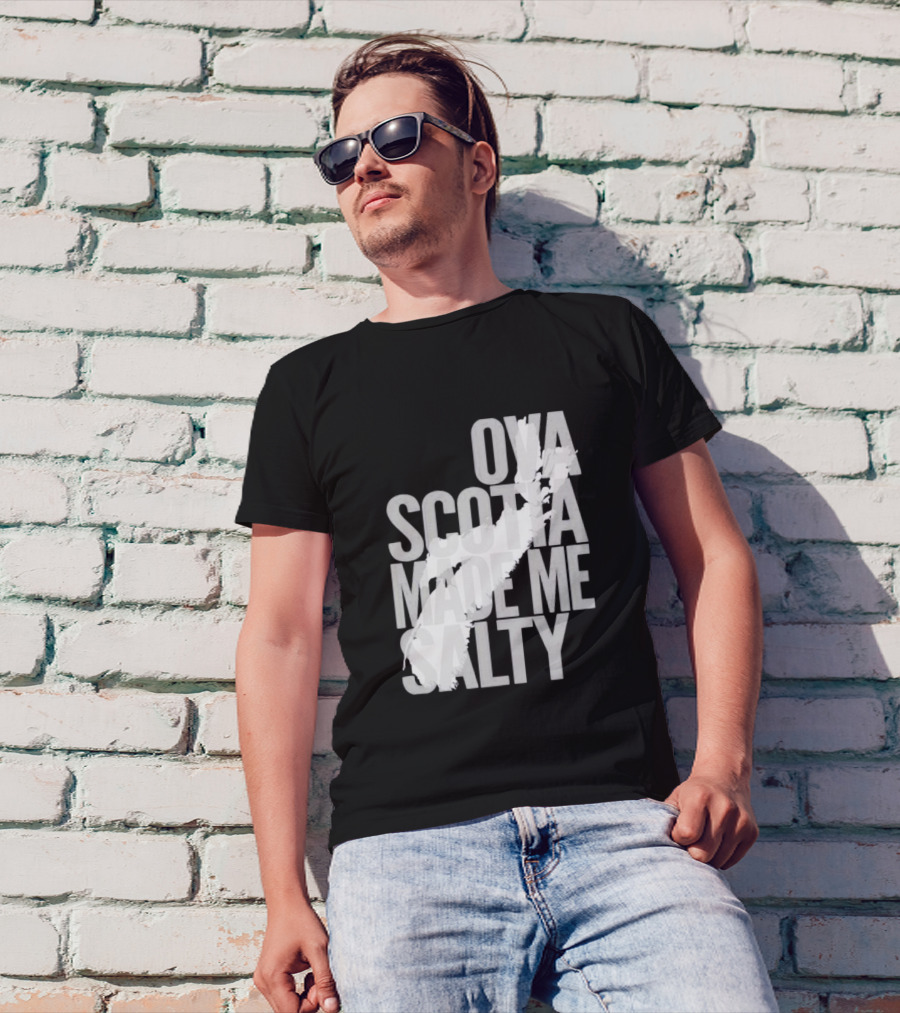 Nova Scotia Made Me Salty Ova Coast Map T-Shirt