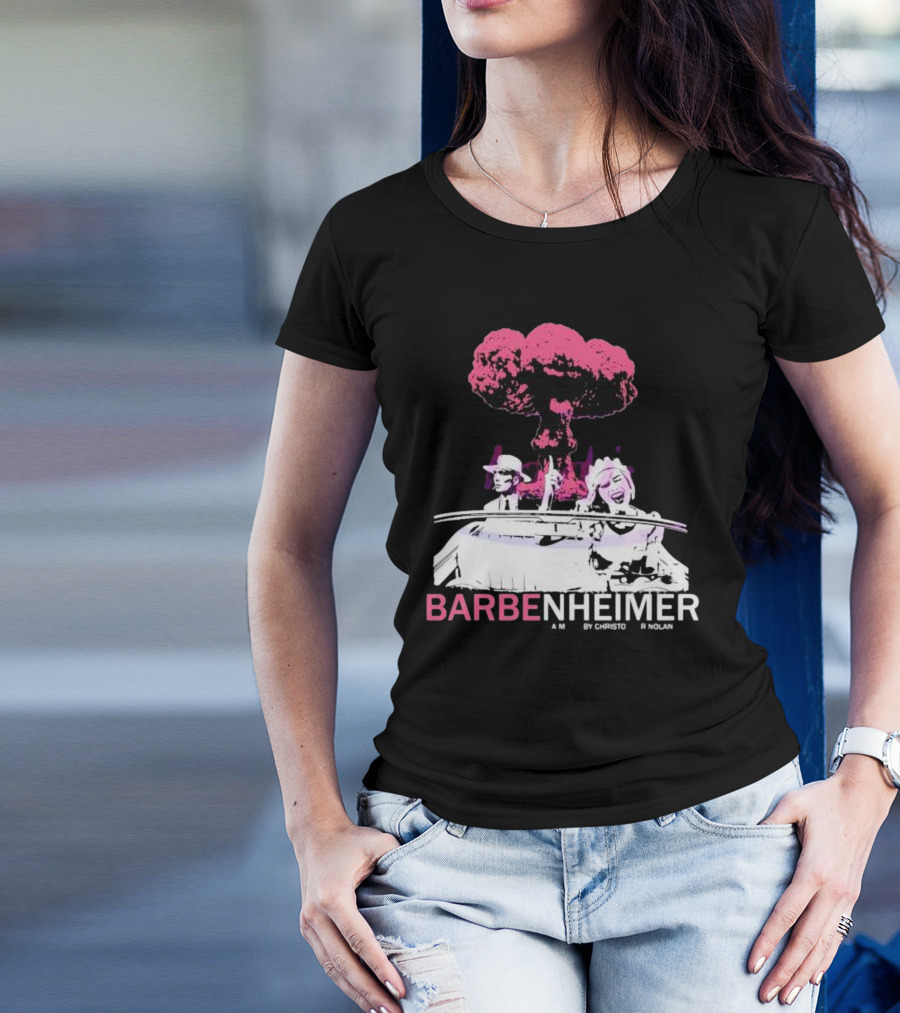 Vintage Barbenheimer A Movie By Christopher Nolan Comeon Baby Let’s Go Party T-Shirt