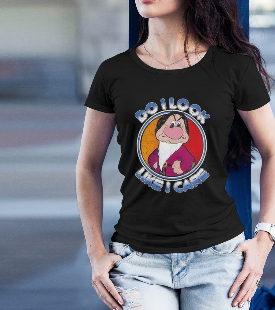 Grumpy Do I Look Like I Care Character T-Shirt
