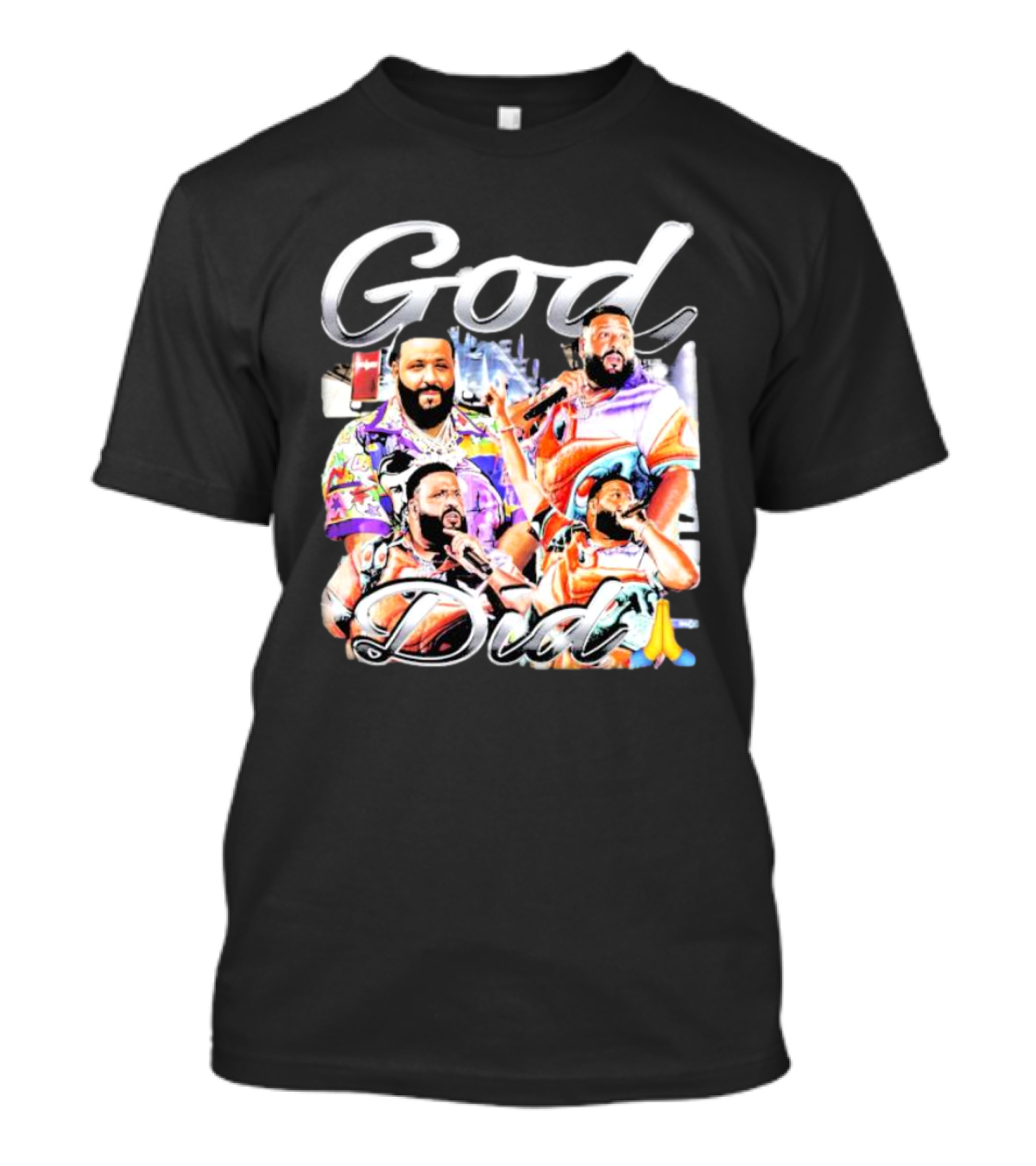 DJ Khaled God Did Graphic Illustration Prayer Hands T-Shirt