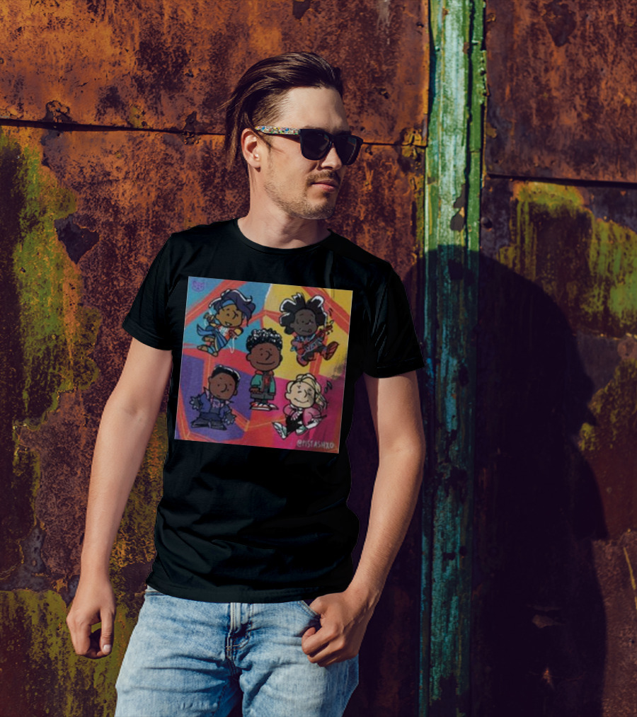 Peanuts Fanart Characters By Pistashxo With Vibrant Background T-Shirt