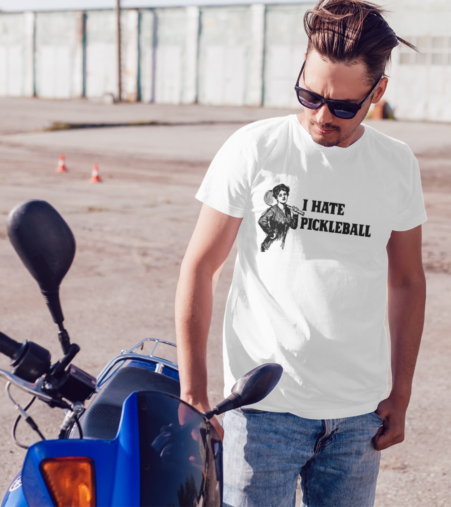 I Hate Pickleball Vintage Woman With Paddle T-Shirt