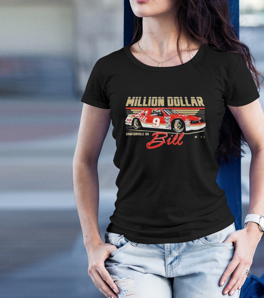 Million Dollar Bill Elliott Checkered Flag Sports Car Dawsonville GA T-Shirt