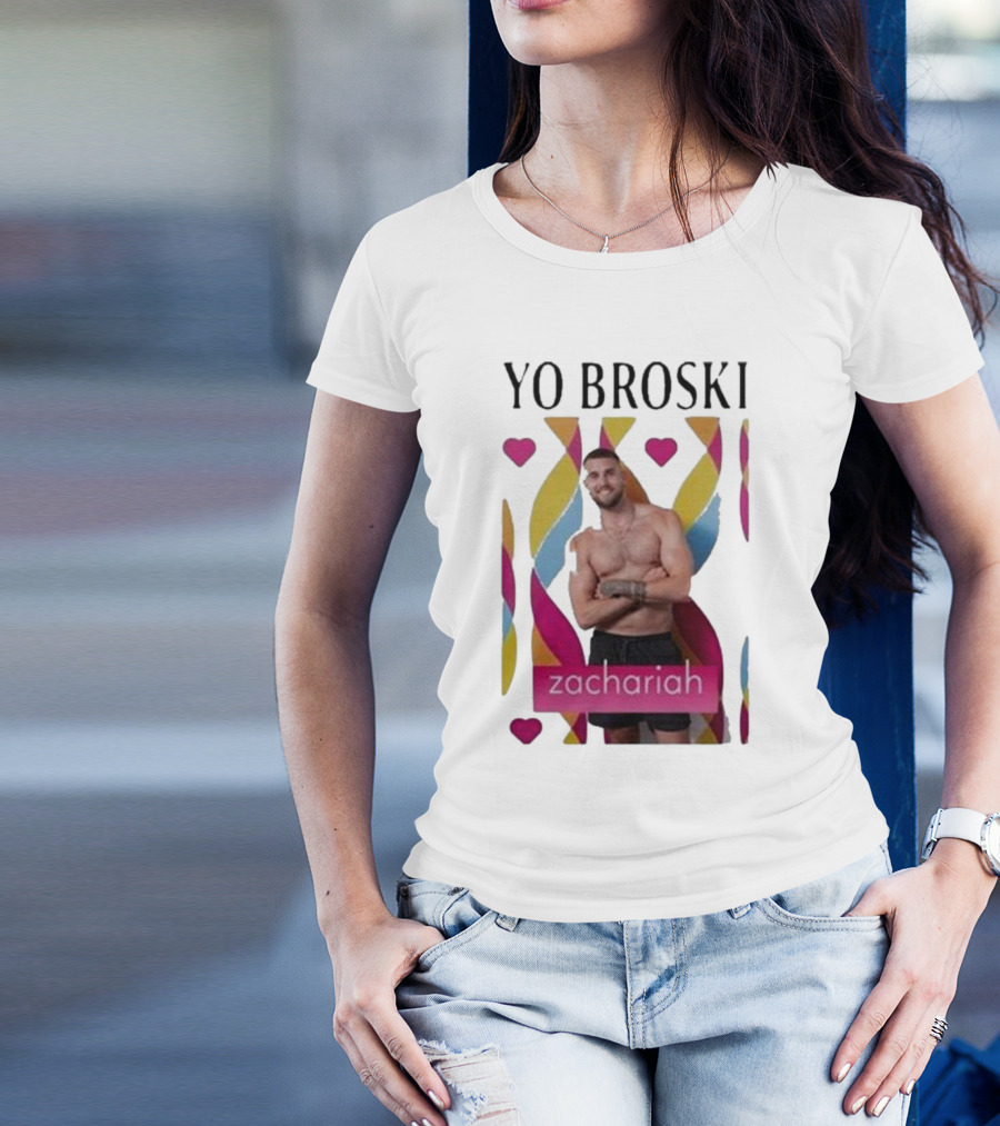 Yo Broski Zachariah Colorful Abstract Hearts T-Shirt