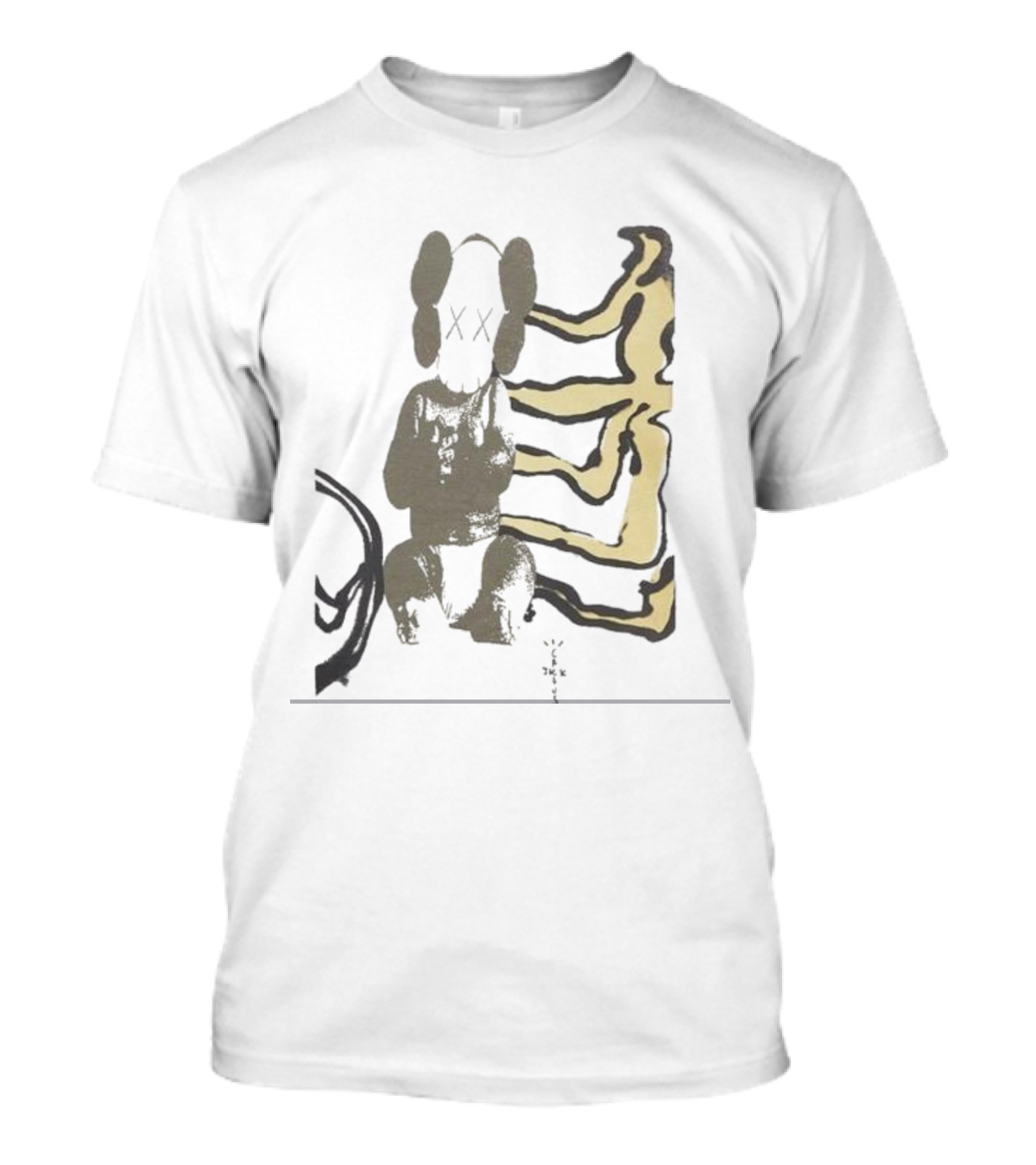 Kaws For Fragment Travis Scott Cactus Jack Collaboration T-Shirt