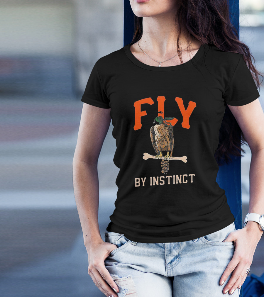 Fly By Instinct Falcon On Bone Perch T-Shirt