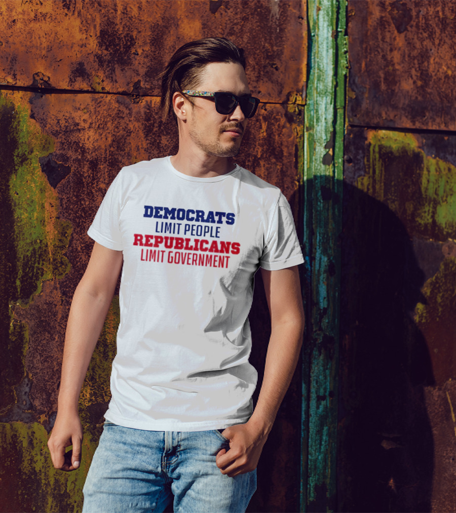 Democrats Limit People Republicans Limit Government Blue T-Shirt