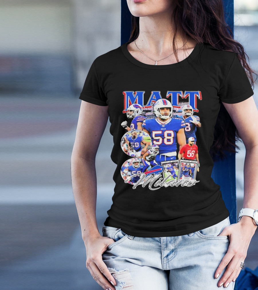 Buffalo Bills NFL Matt Milano 58 Football Highlights T-Shirt
