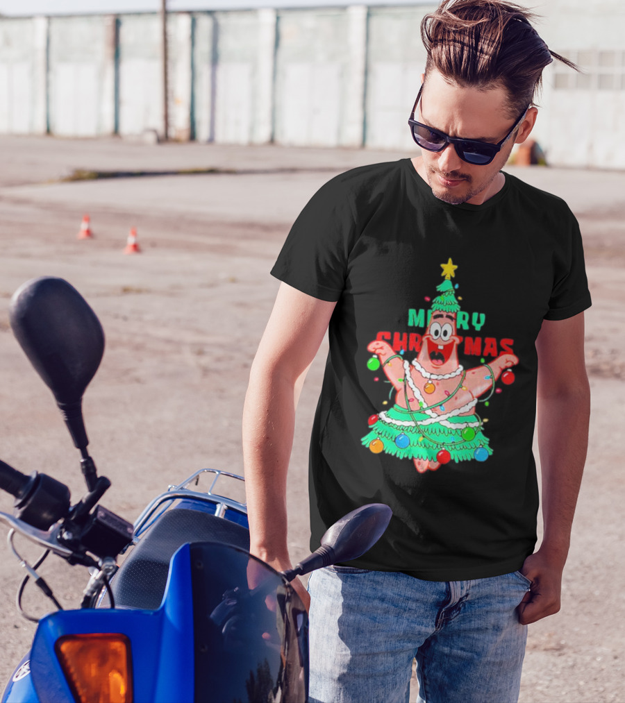 Patrick Tree Merry Christmas Lights T-Shirt