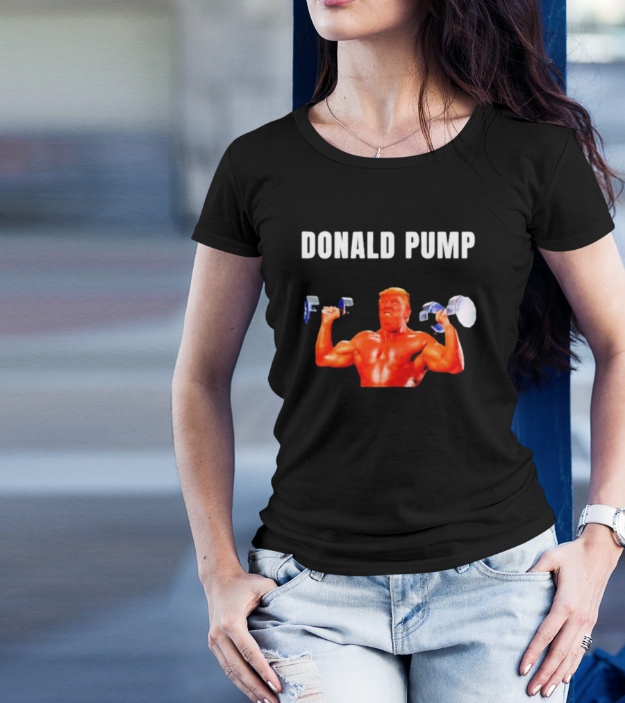 Donald Pump Gym Bodybuilder Lifting Weights T-Shirt